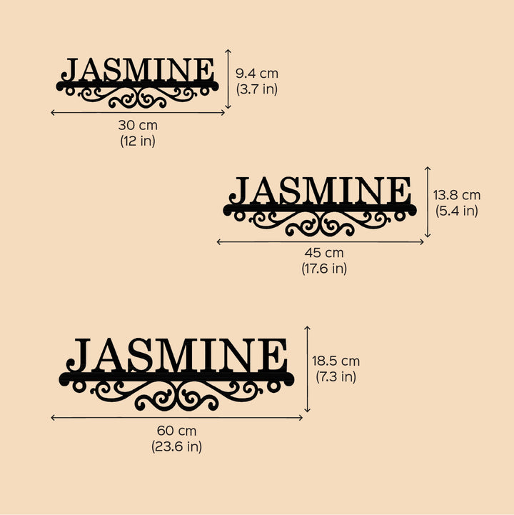 Personalized Laser Cut Minimal Design Steel Name Plate