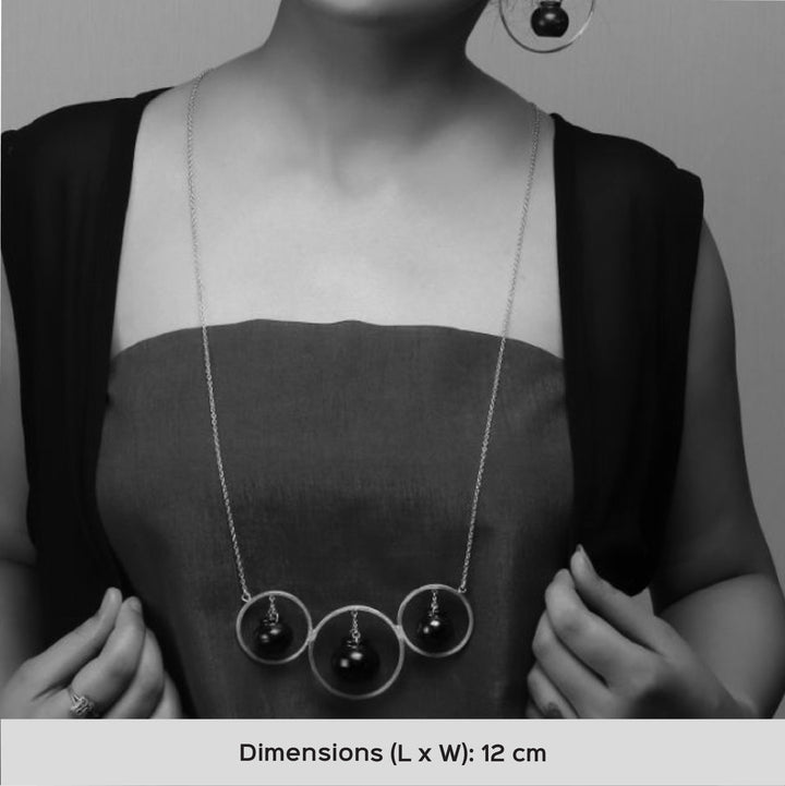 Modern Three Ring Design Handmade Necklace | 22K Gold Plated