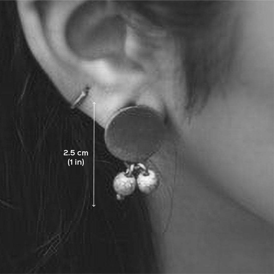 Contemporary Circular Disc With Turquoise Beads Earrings