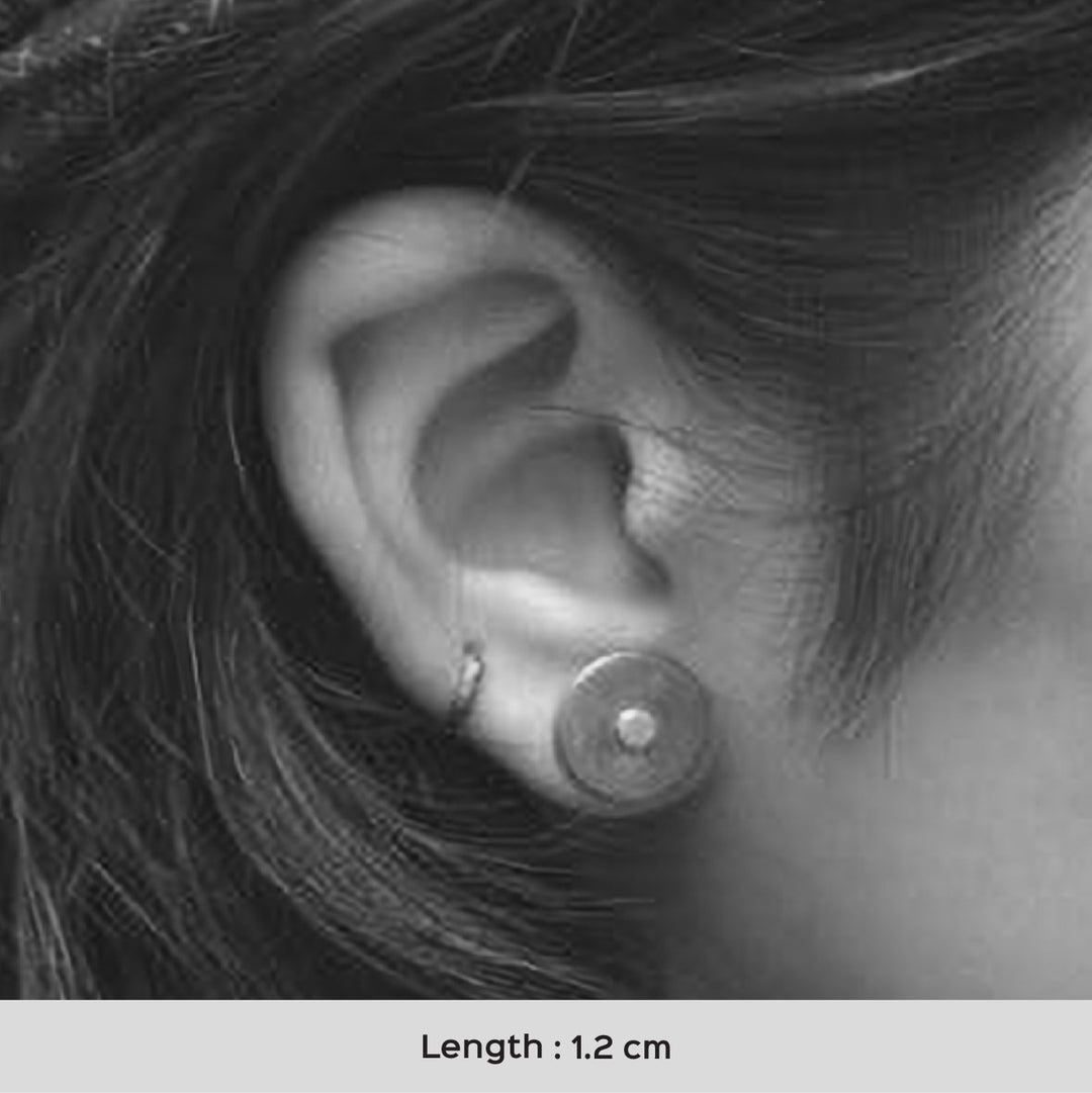 Minimal Mixed Metal Studs With Small Circle Earrings