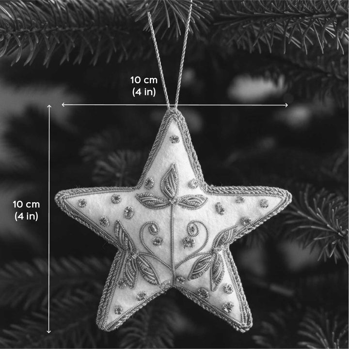 Gold Full Star Cotton Premium Zardozi Ornament
