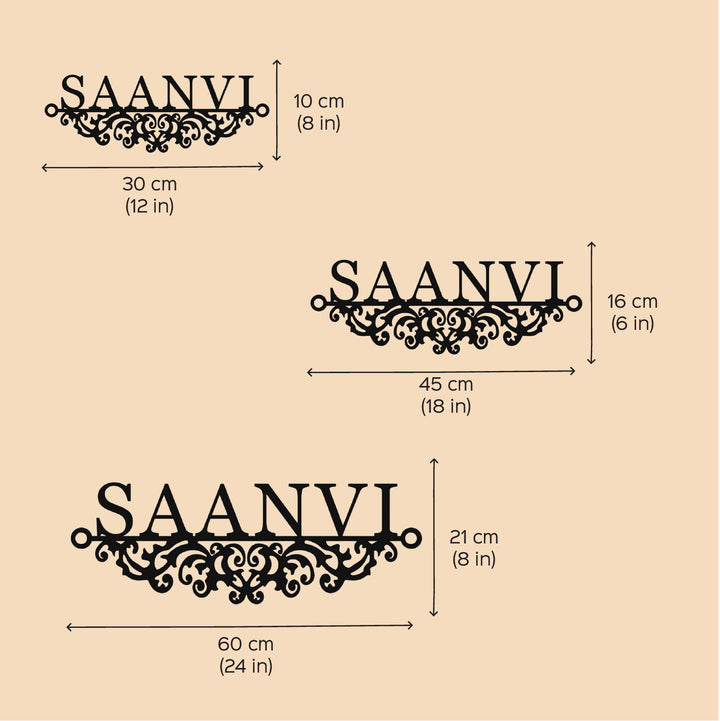Personalized Laser Cut Minimalist Steel Name Plate