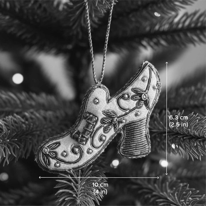 White Boot Cotton Premium Zardozi Ornament