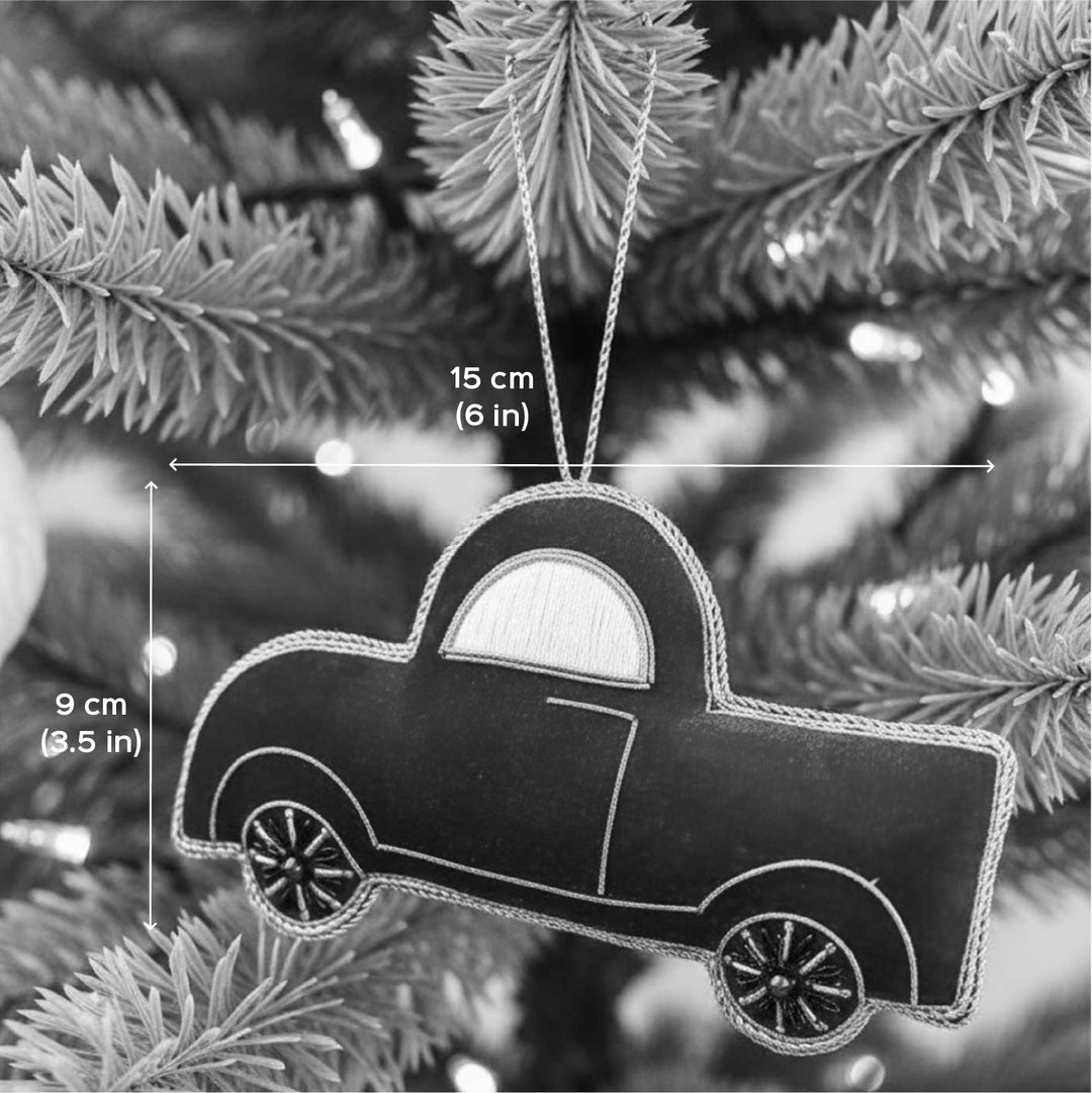 Red Car Cotton Premium Zardozi Ornament