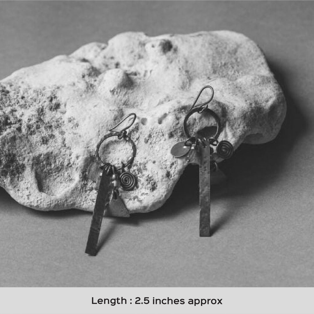 Contemporary Circular Loop With Danglings Earrings