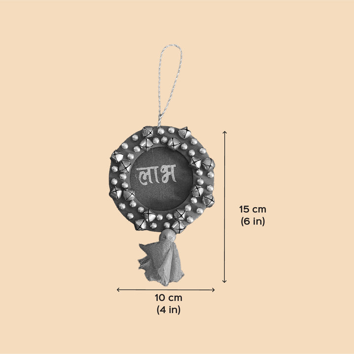 Handmade Ghungroo Shubh Labh MDF Wood Hanging