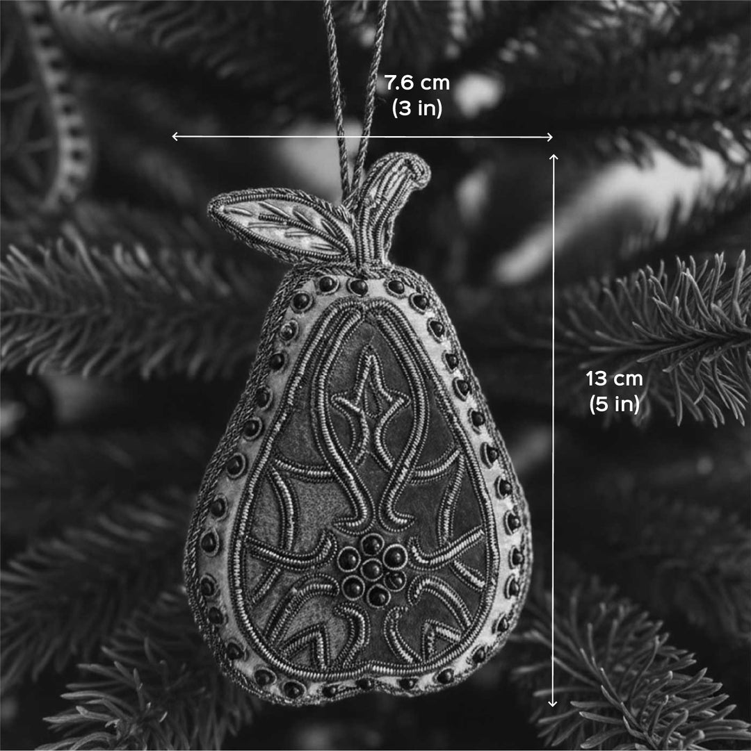 Pink Vintage Pear Cotton Premium Zardozi Ornament