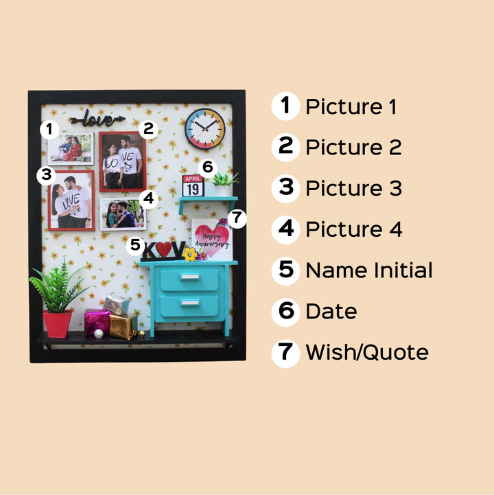 Photo Personalized Happy Corner Theme Mdf Wood Miniature Frame