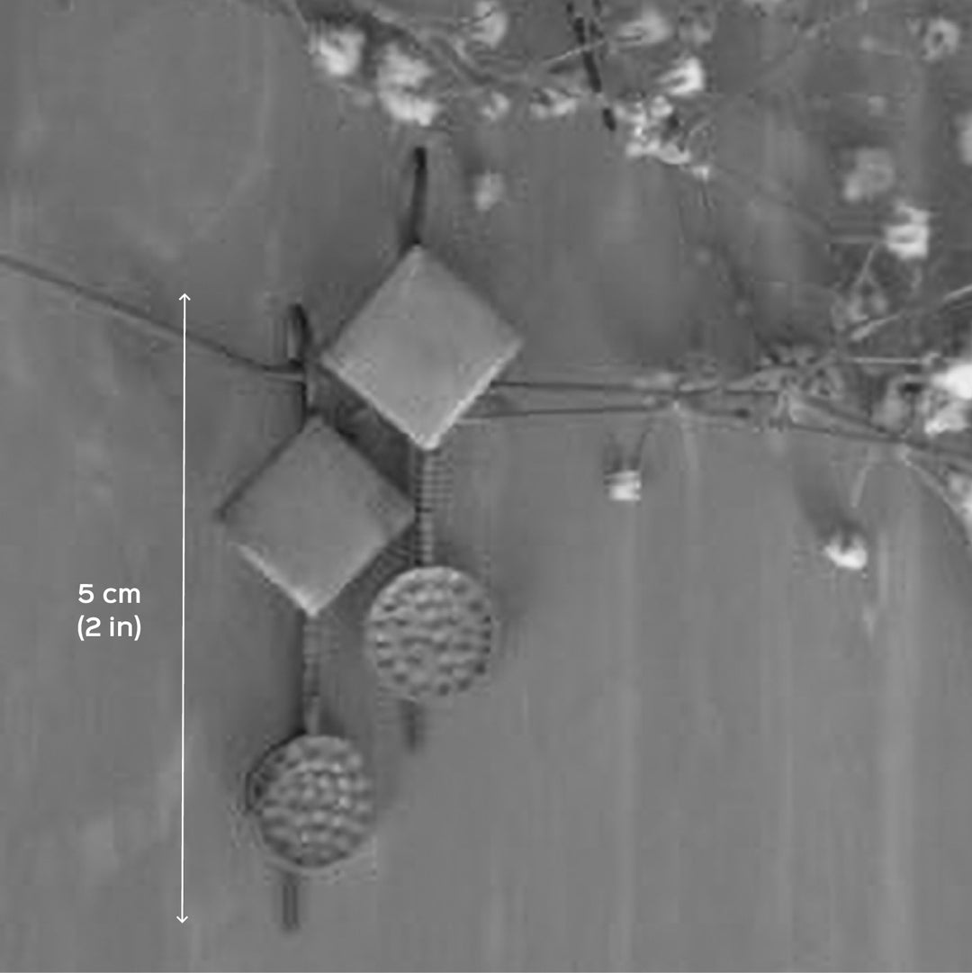 Modern Beaten Circular Rhombus Hook Earrings