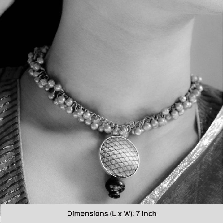 Traditional Bharatanatyam Kalash Design Choker Necklace | 22K Gold Plated