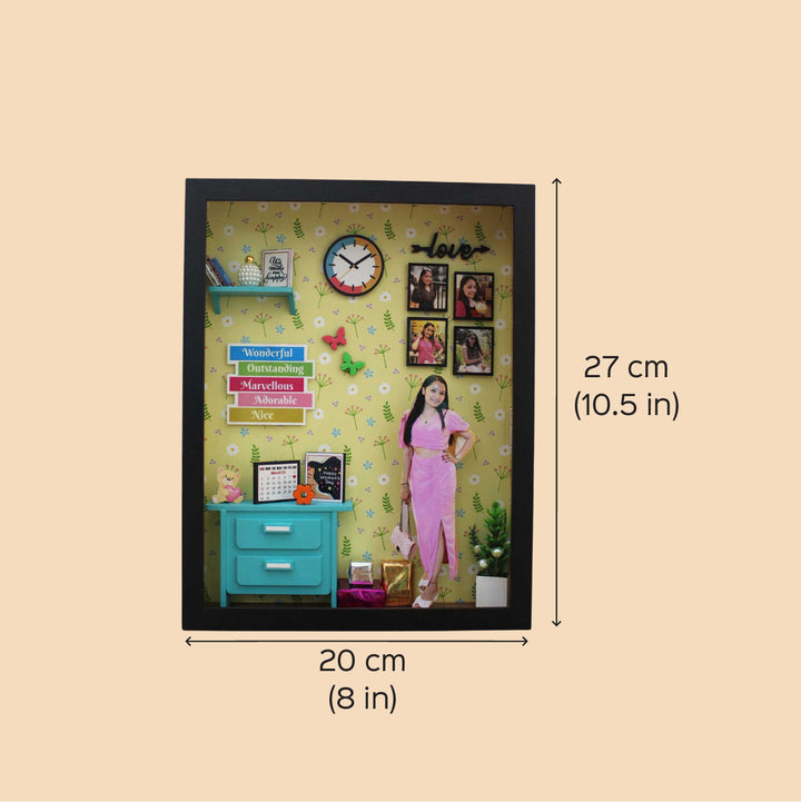 Photo Personalized Little Wall Of Happiness Theme Mdf Wood Miniature Frame