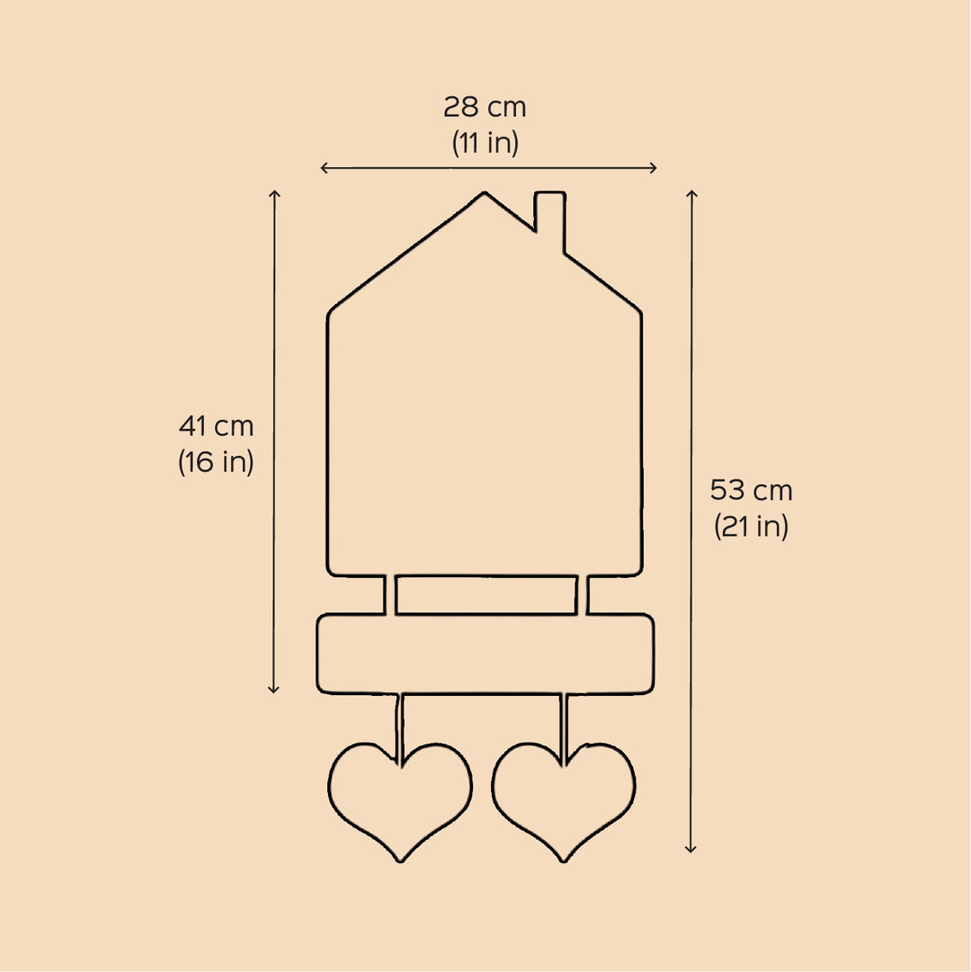 Personalized Printed Wooden House Shaped Parrot Nameplate For Family