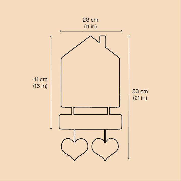 Personalized Printed Wooden House Shaped Parrot Nameplate For Family