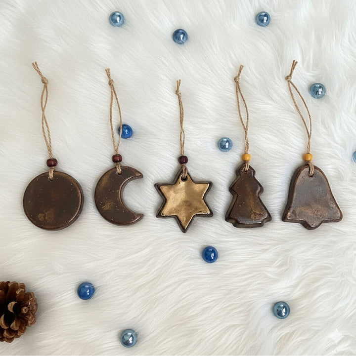 Handmade Midnight Whimsy Ceramic Ornament For Christmas Tree Decoration