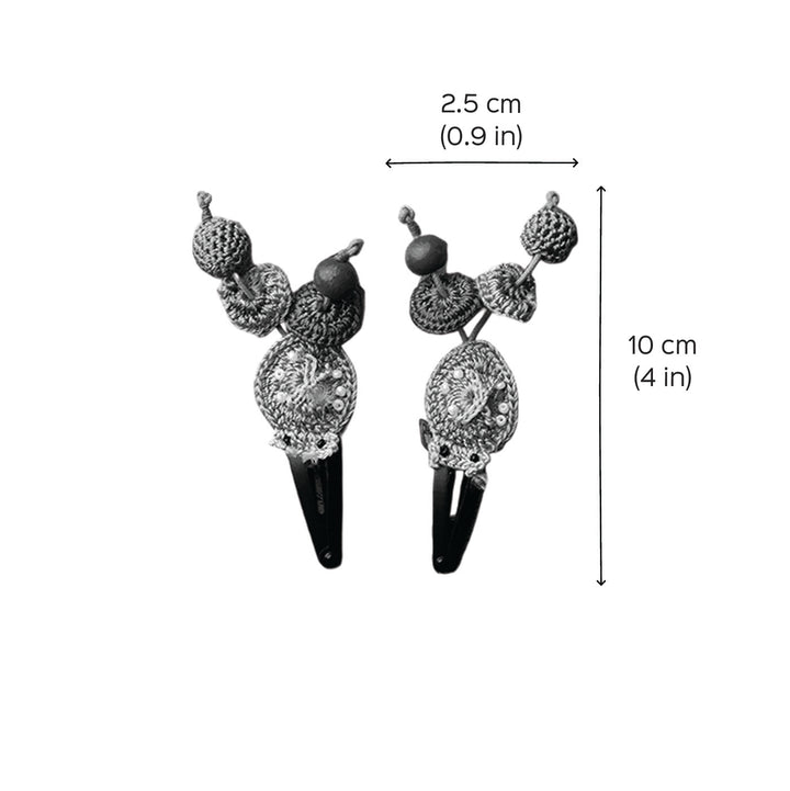Handmade Sapphire Ladybird Flower Hair Clips | Set of 2