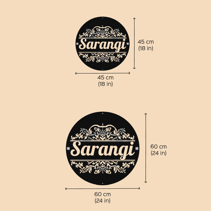 Personalized Laser Cut Round Steel Name Plate
