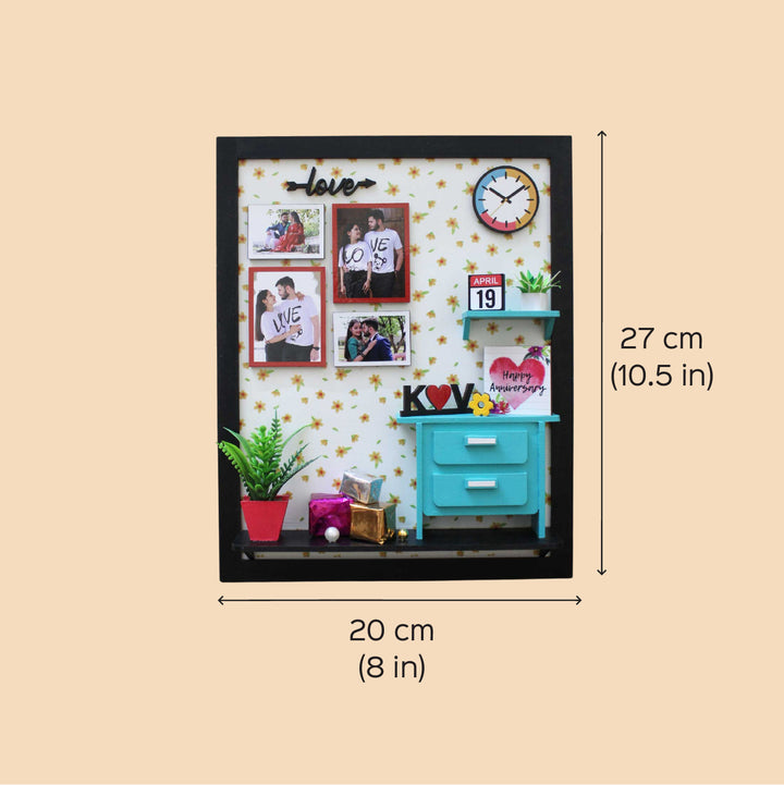 Photo Personalized Happy Corner Theme Mdf Wood Miniature Frame