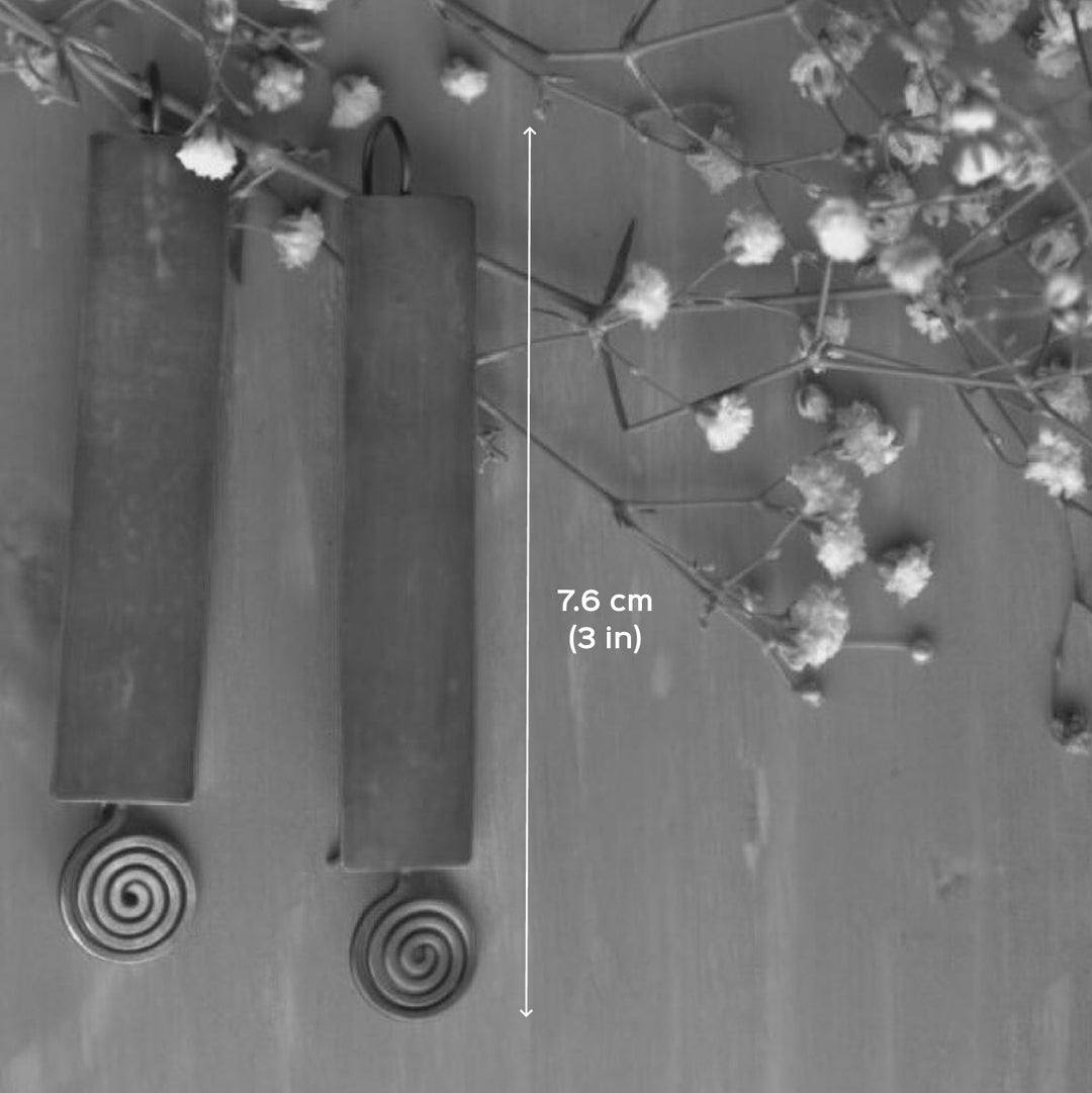 Minimalistic Stripes With Spirals Earrings