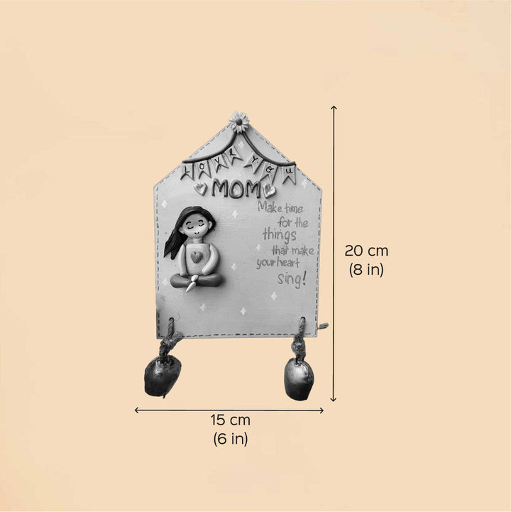 Handcrafted "Love You Mom" MDF & Cold Porcelain Clay Decorative Plaque