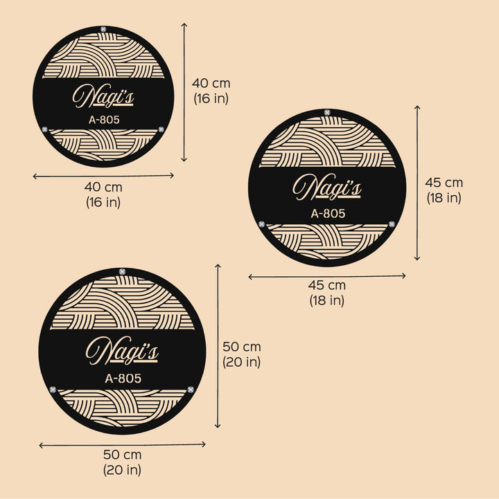 Personalized Laser Cut Round Steel Name Plate