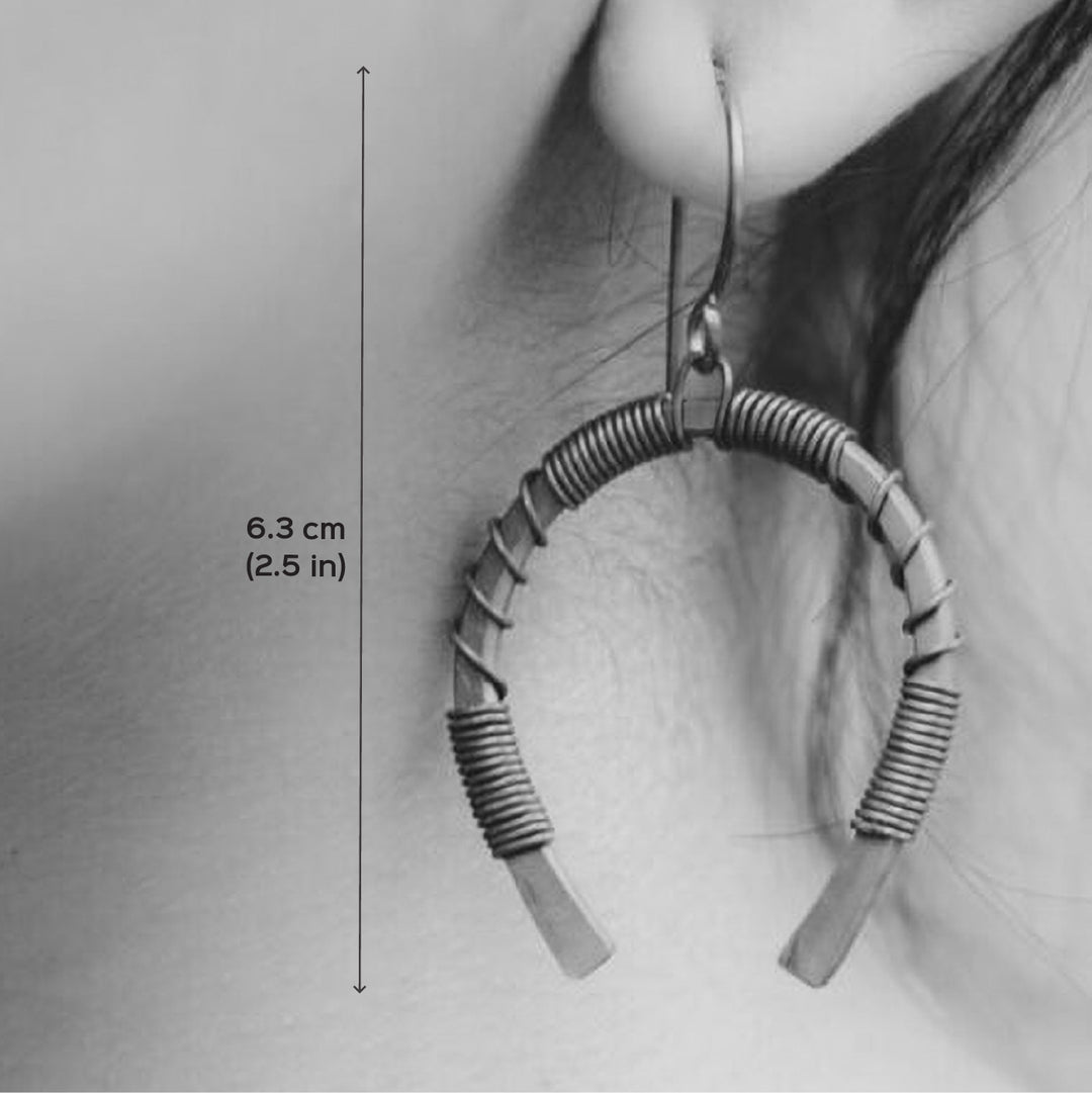 Contemporary Horse Shoe Copper Earrings