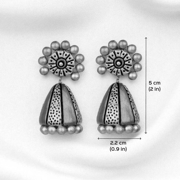 Handmade Beaded Sparkling Cone Terracotta Earrings