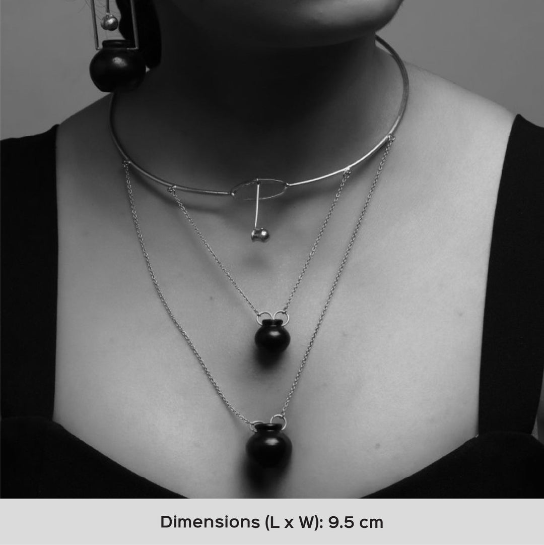 Multilayered Pot Design Handmade Choker Necklace | 22K Gold Plated