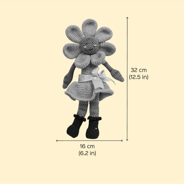 Handmade Crochet Lavender Daisy Girl Toy