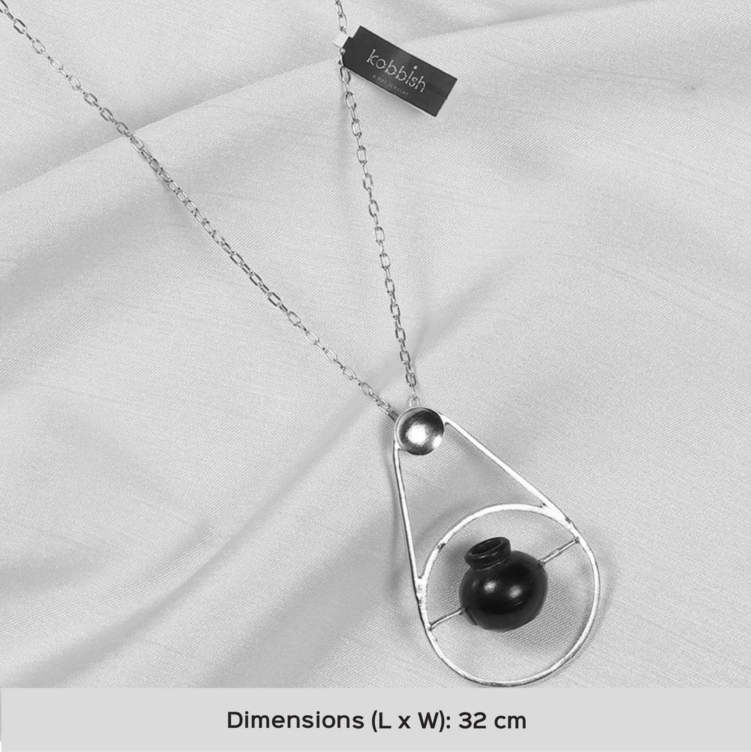 Contemporary Kalash In A Ring Design Necklace | 22K Gold Plated