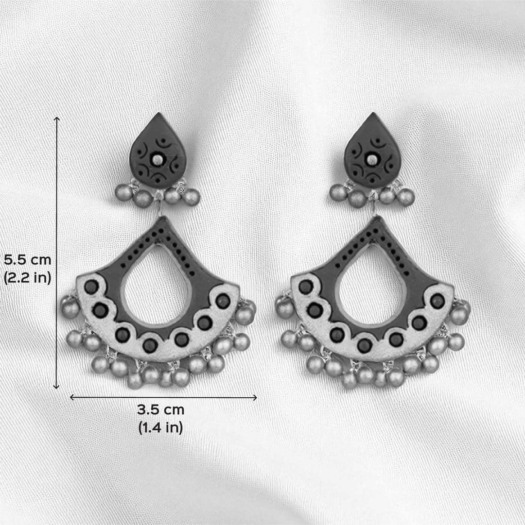 Handmade Diya Theme Elegant Terracotta Earrings