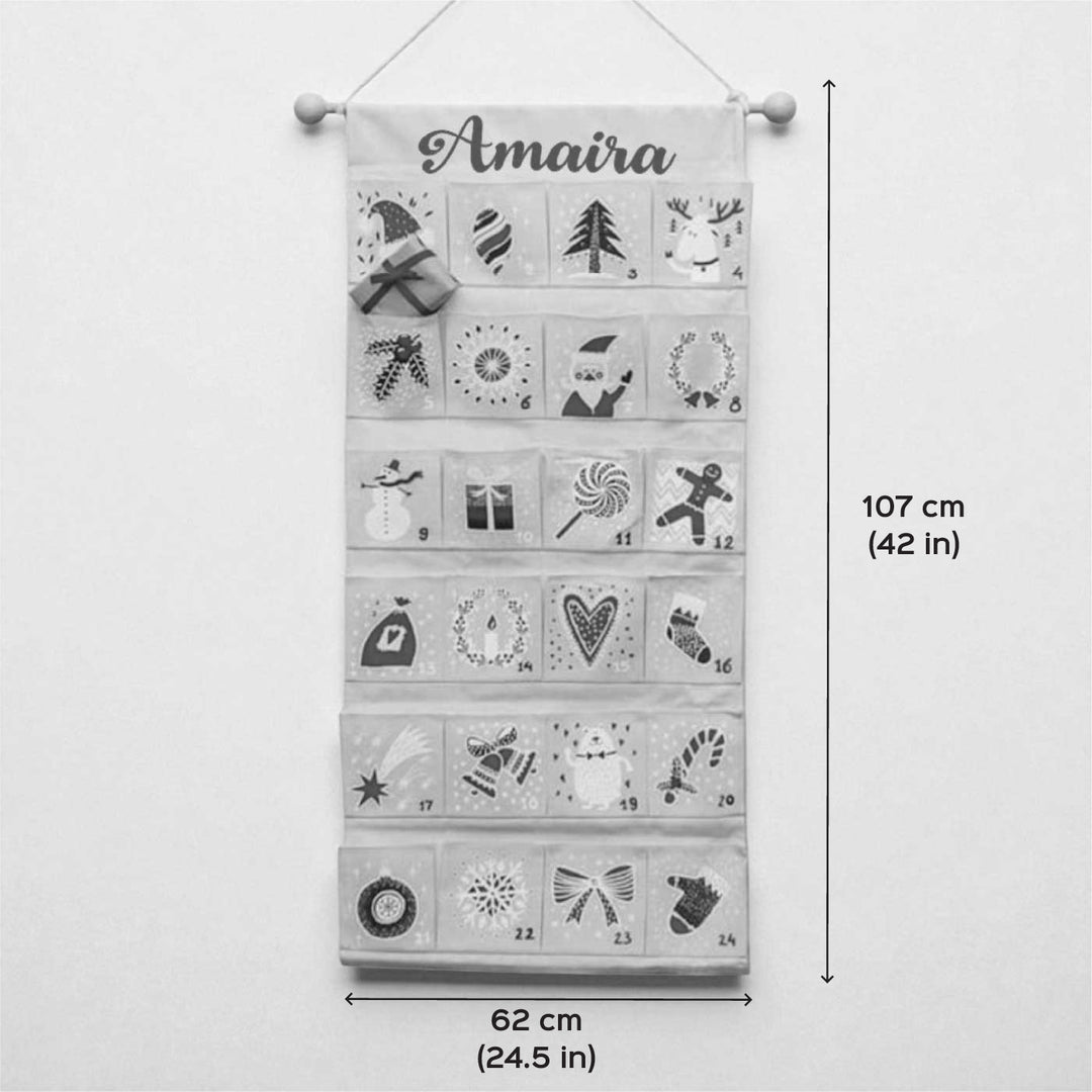 Personalized Handmade Fabric Classic Advent Calendar For Christmas