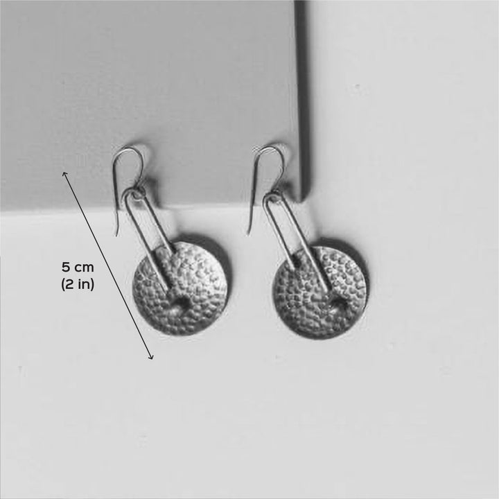 Handmade Hammered Disc Brass Earrings