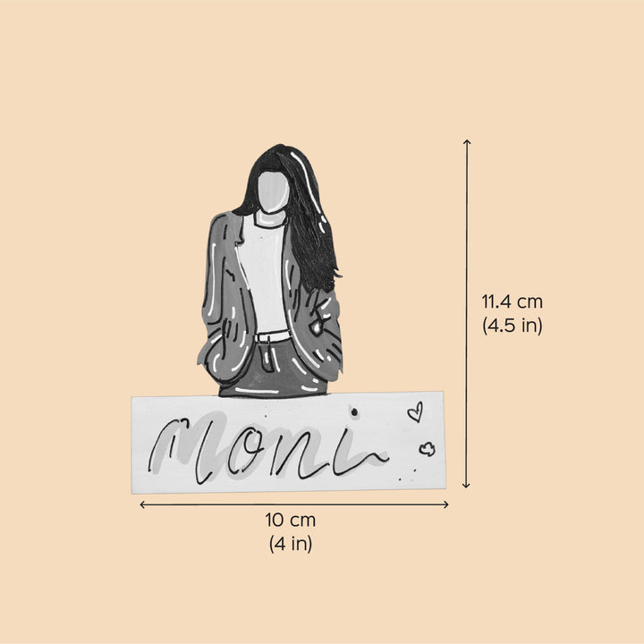 Personalized Hand-painted Boss Lady Theme MDF Wood Fridge Magnet