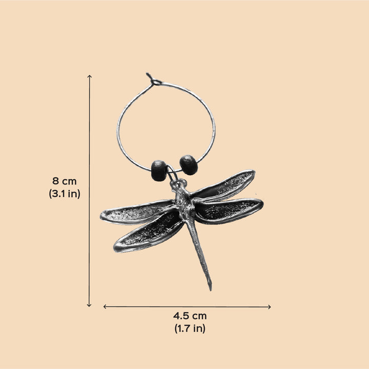 Handmade Laser Cut Dragonfly Hoop Acrylic Earrings