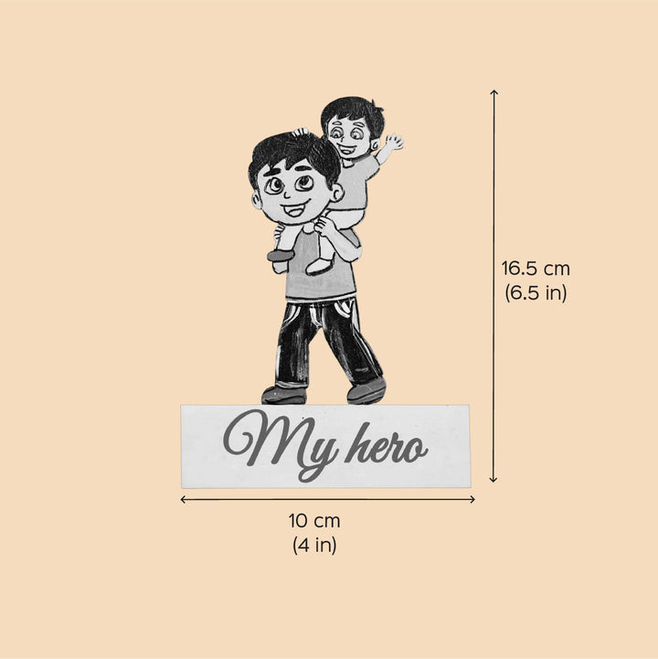 Personalized Dad & Son Theme MDF Wood Fridge Magnet For Fathers