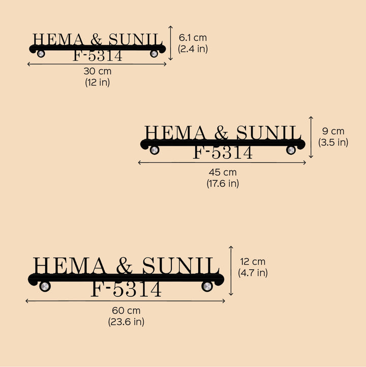 Personalized Laser Cut Elegant Design Steel Name Plate