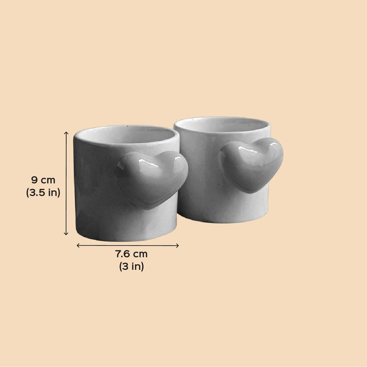 Handmade Fluffy Heart Ceramic Mug