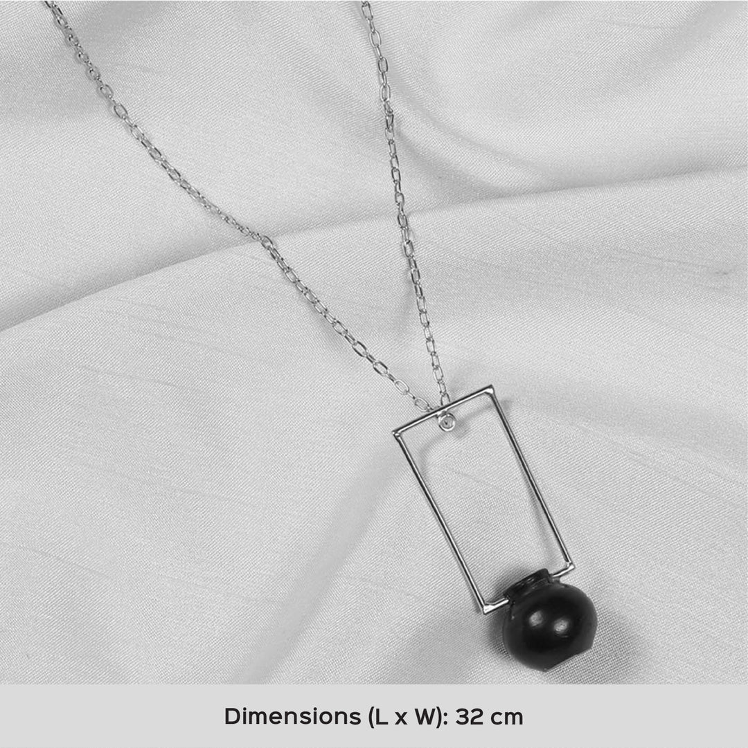 Minimal Kalash And Rectangle Design Necklace | 22K Gold Plated