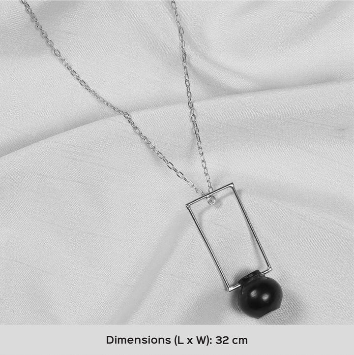 Minimal Kalash And Rectangle Design Necklace | 22K Gold Plated