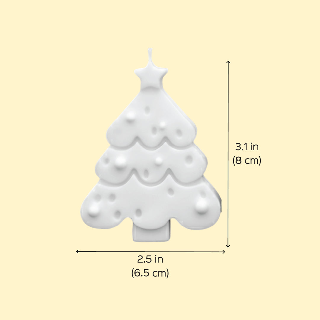 2 Pc | Handmade Scalloped Christmas Tree Soy Wax Candles