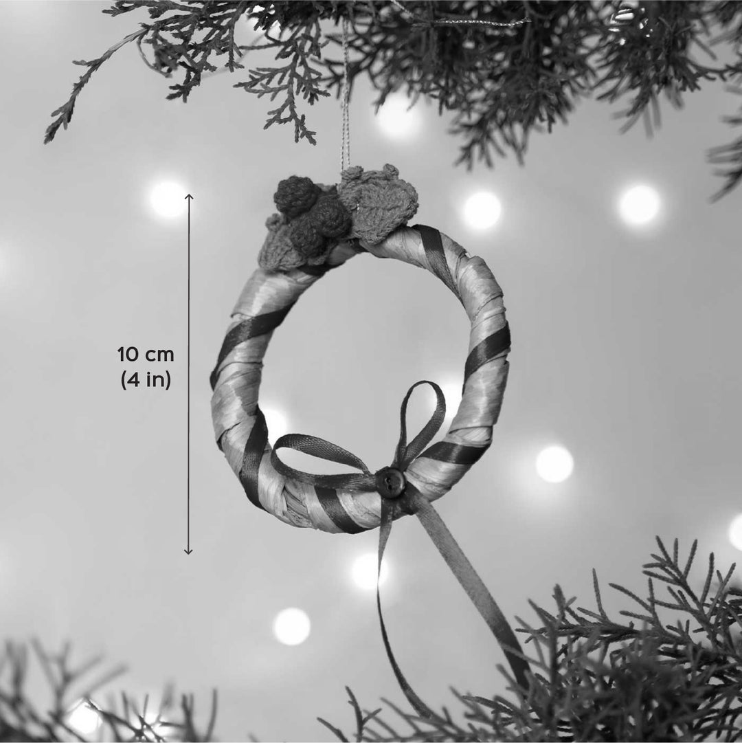 Handmade Banana Berry Bow Accent Wreath Hanging Christmas Ornaments