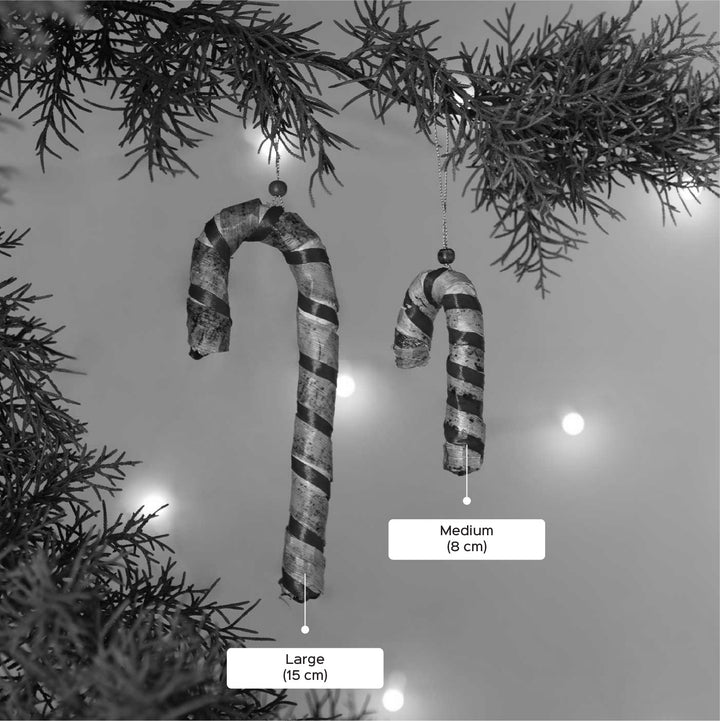 Handmade Banana Bark Candy Cane Hanging Christmas Ornaments