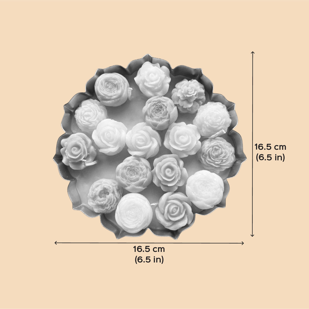 6.5 Inch | Handmade Decorative Floral Soy Wax Scented Urli Diya