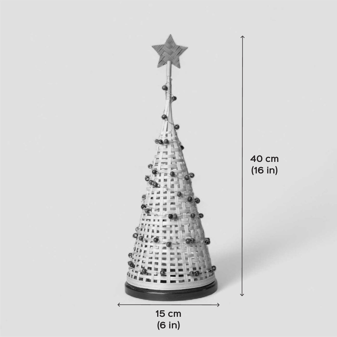 Handmade Bamboo Miniature Christmas Tree With Light