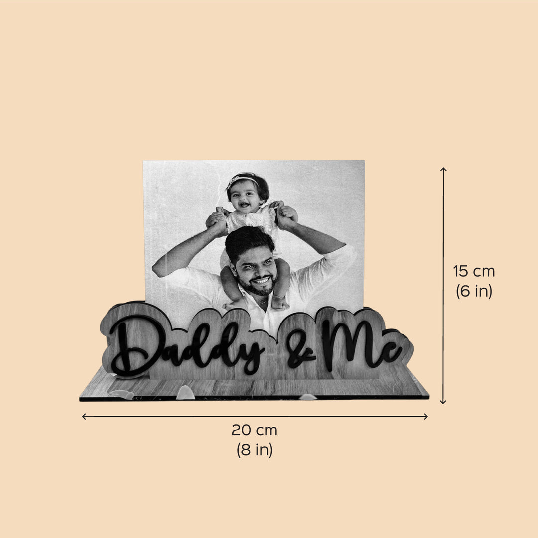 Photo Personalized Laser Cut "Daddy & Me" Wooden Decorative Plaque For Fathers