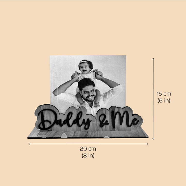 Photo Personalized Laser Cut "Daddy & Me" Wooden Decorative Plaque For Fathers