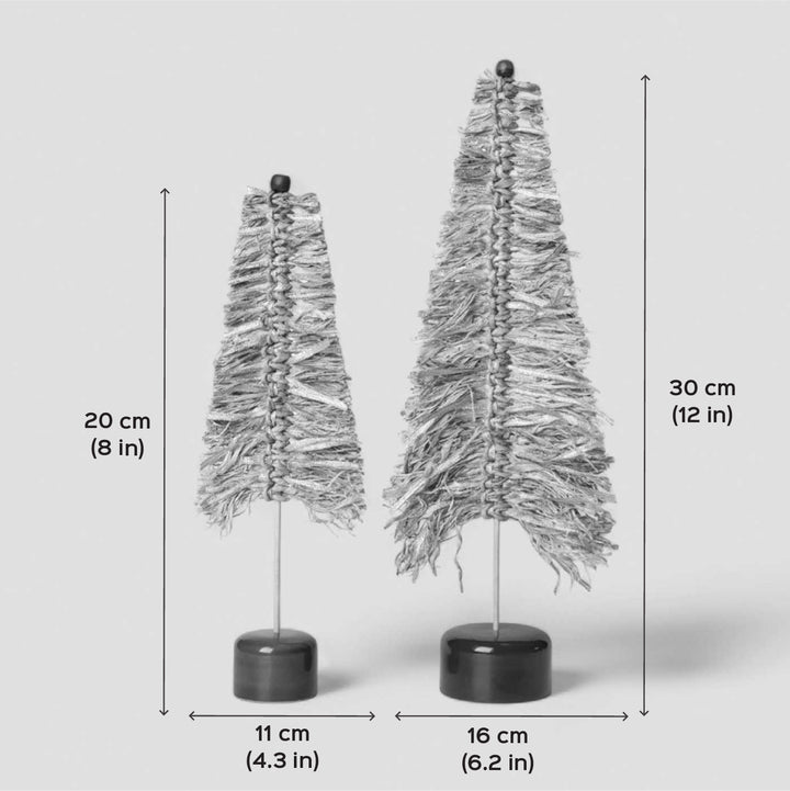 Handmade Banana Bark And Bamboo Frill Tree Christmas Ornaments