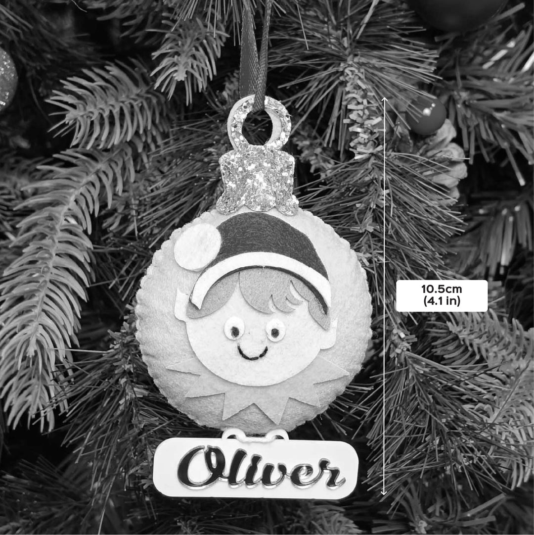 Personalized Handmade Cheery Elf Felt Ornament
