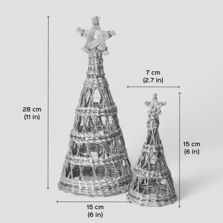 Handmade Banana Rope Star Top Christmas Tree Christmas Decor With Light