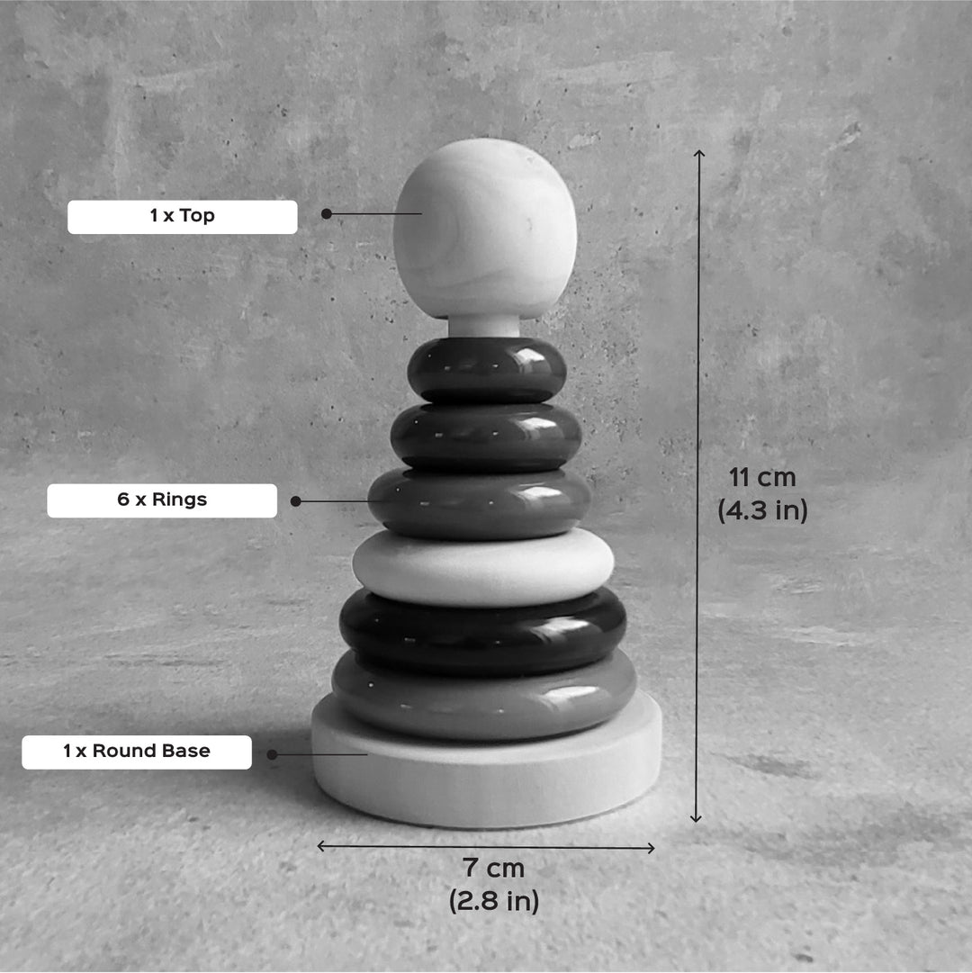 Handcrafted Wooden Ring Stacker Etikopakka Toy for Kids | 0-2 Years